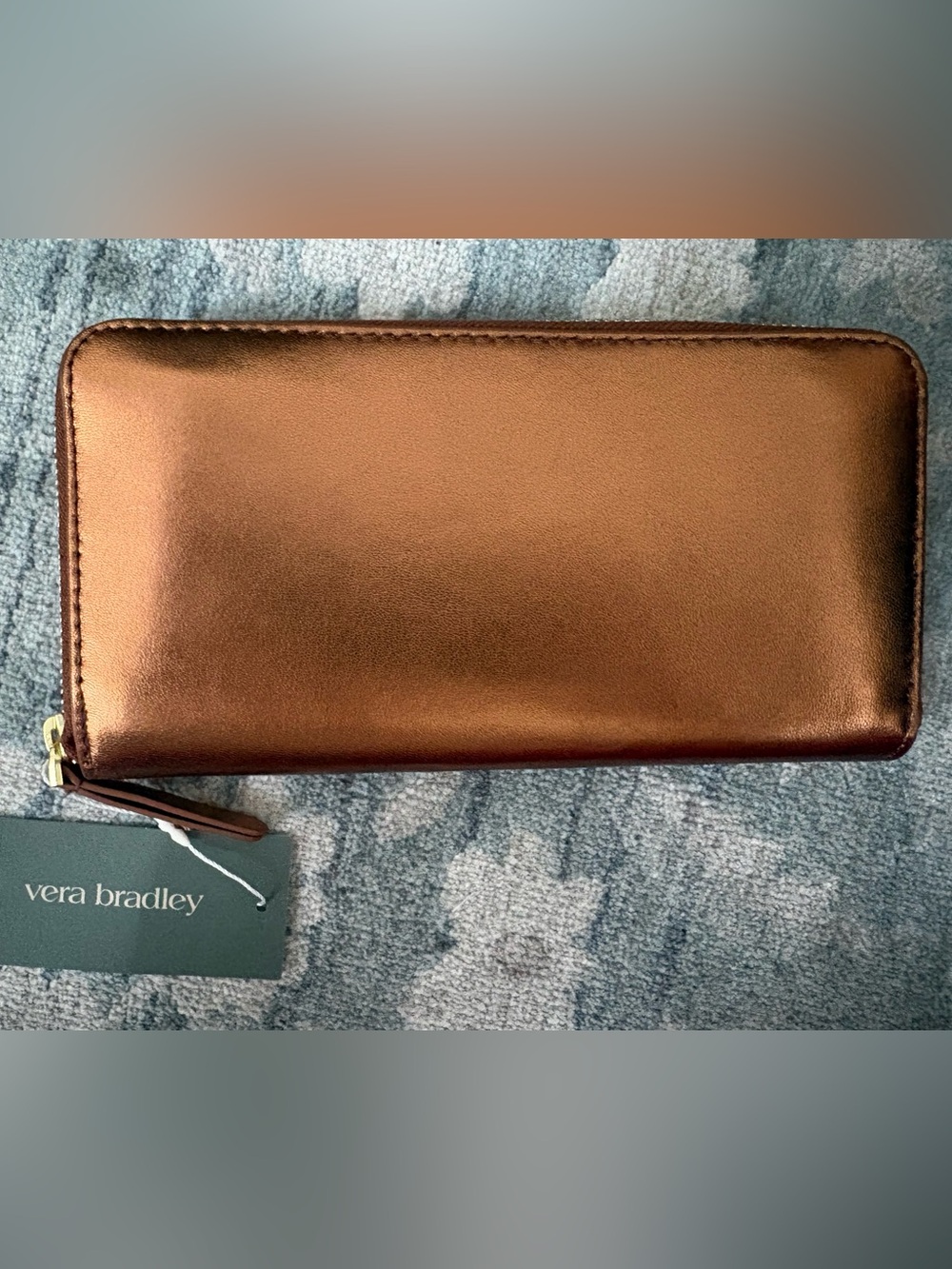 Vera Bradley Metallic Copper Zip Wallet